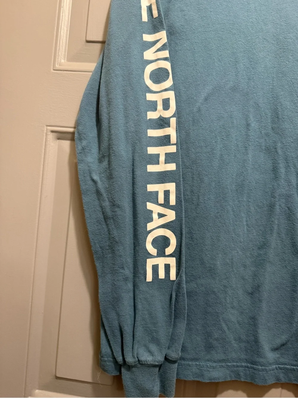 The North Face Men’s Long Sleeve Logo Tee - Teal Blue with White Graphics